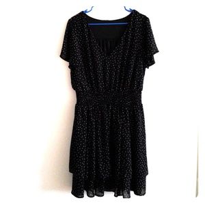 Torrid black with white polka dot dress